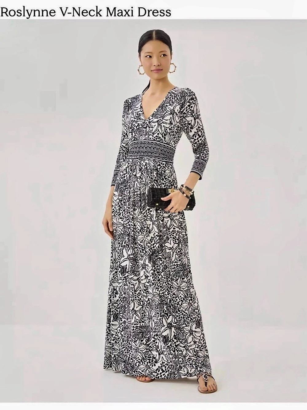 Lilly Pulitzer Roslynne Maxi Dress Maxi Dress in Black & White Size 10 Like NWT